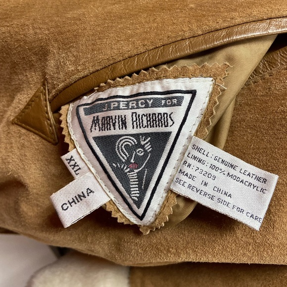 Marvin Richards Brown Teddy Jacket with White Trim - Picture 2 of 2